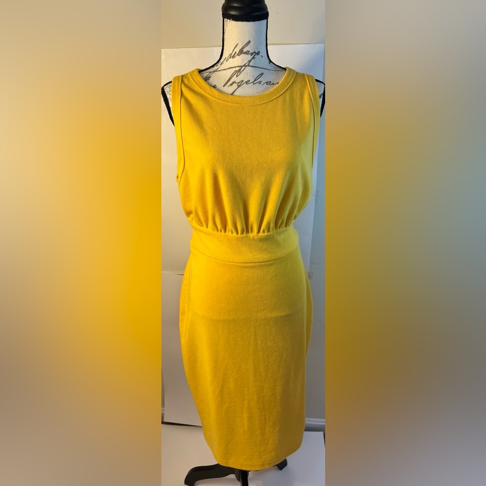 Fashion Nova women’s work casual office wear yellow dress size 1XL